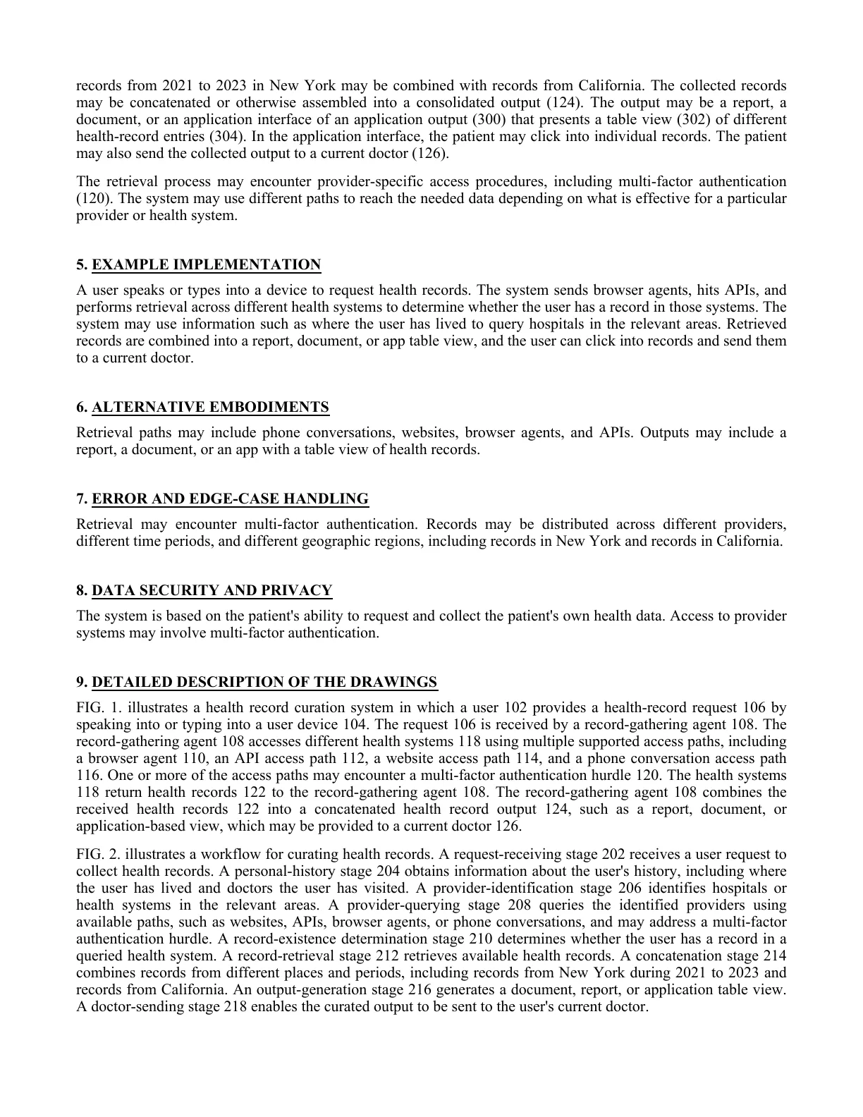 Page 2 of the Health Record Curation invention disclosure